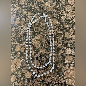 NWT VSA Luxury Moonstone & Silver Wrap Necklace